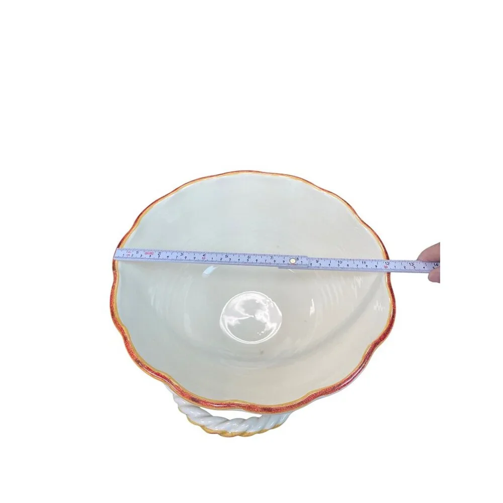 Sur La Table VTG multicolor handcrafted In Italy ceramic pedestal bowl SKU 9739